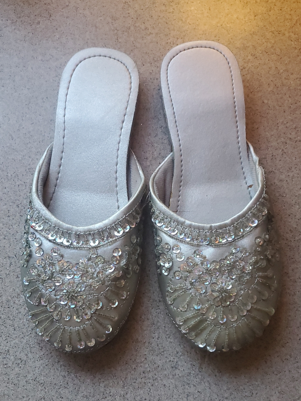 Embellished Women's Slip-On Mules in Ivory
